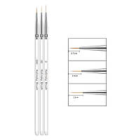 Набір кистей лайнерів 3 шт  (прозора ручка)