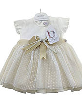 Детское платье Турция 12 месяцев для новорожденной девочки нарядное белое (ПДН59)