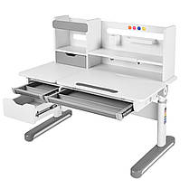 Комплект парта стіл з надбудовою для школяра FunDesk Pensare Grey + Крісло Cubby Adonis Grey, фото 4