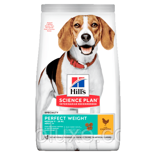 Hill's Adult Perfect Weight Medium Chicken 2 кг - корм для собак з куркою Hills