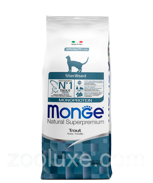 Monge Sterilised Trout 10 кг / Монж Стерилайзд Форель 10 кг — корм для котів