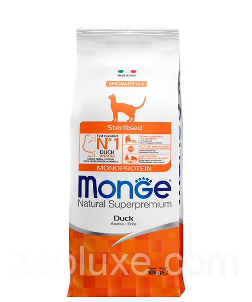 Monge Sterilised Duck 1,5 кг / Монж Стерилайзд Качка 1,5 кг — корм для кішок