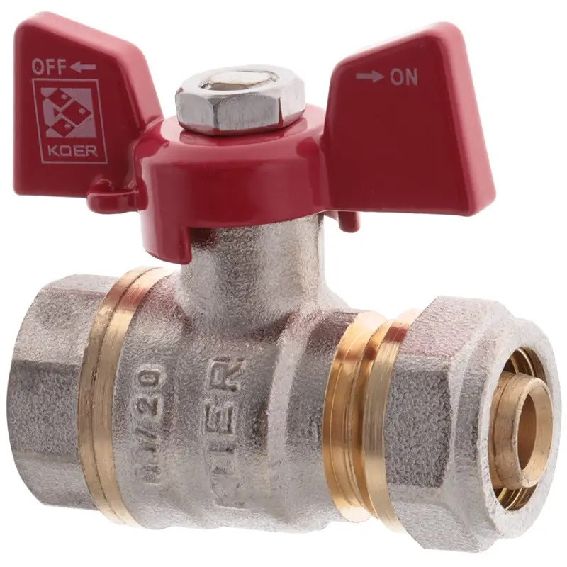 Кран кульовий обтискний KOER KR.353 обтиск-обтиск 20мм PN40бар LL1658, фото 1