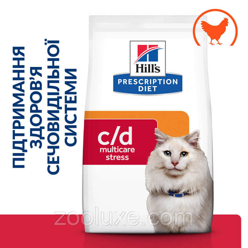 Hills Urinary Care c/d Multicare Stress Chicken 3 кг корм для котів (Hill's, Хіллс, Хілс)