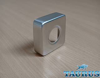 Квадратний декоративний фланець CUBE 60x60 h18 Нержавіючий під 3/4" (d25) чашка, розету. ThermoPulse