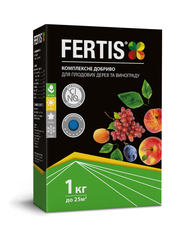 Добриво Fertis NPK 13-10-15+ME для плодових дерев і винограду 1 кг