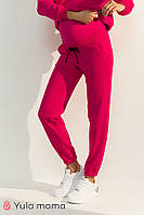 Спортивні штани-джогери для вагітних із щільного трикотажу фуксія розміри S ,L ,xL