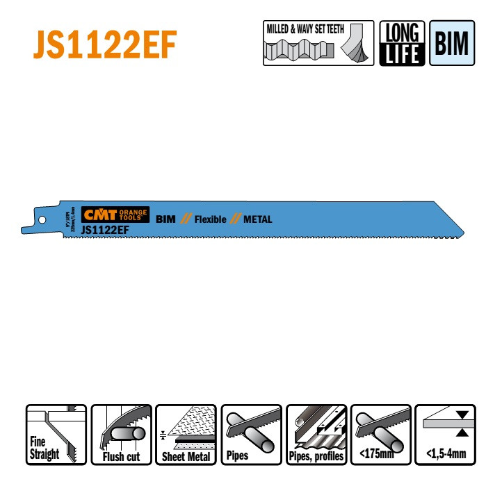 Пильні полотна для шабельних пил JS1122EF (уп.-5 шт.), CMT