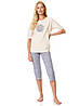 Жіноча піжама з футболки з коротким рукавом і бриджами з бавовни Key LNS 744 A23, фото 4