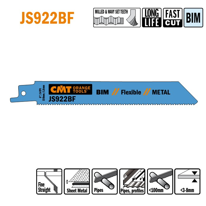 Пильні полотна для шабельних пил JS922BF (уп.-5 шт.), CMT