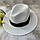Літній капелюх Федора з чорною стрічкою унісекс білий, фото 3
