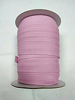 Косая бейка хлопчатобумажная 15 мм Цвет розовый