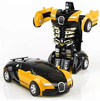 Машинка робот-трансформер 2 в 1 подарок для мальчиков детская игрушка Черно-желтый