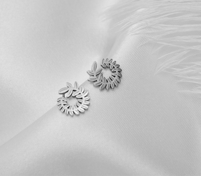 Сережки-цвяшки сталеві "Віночок", фото 1