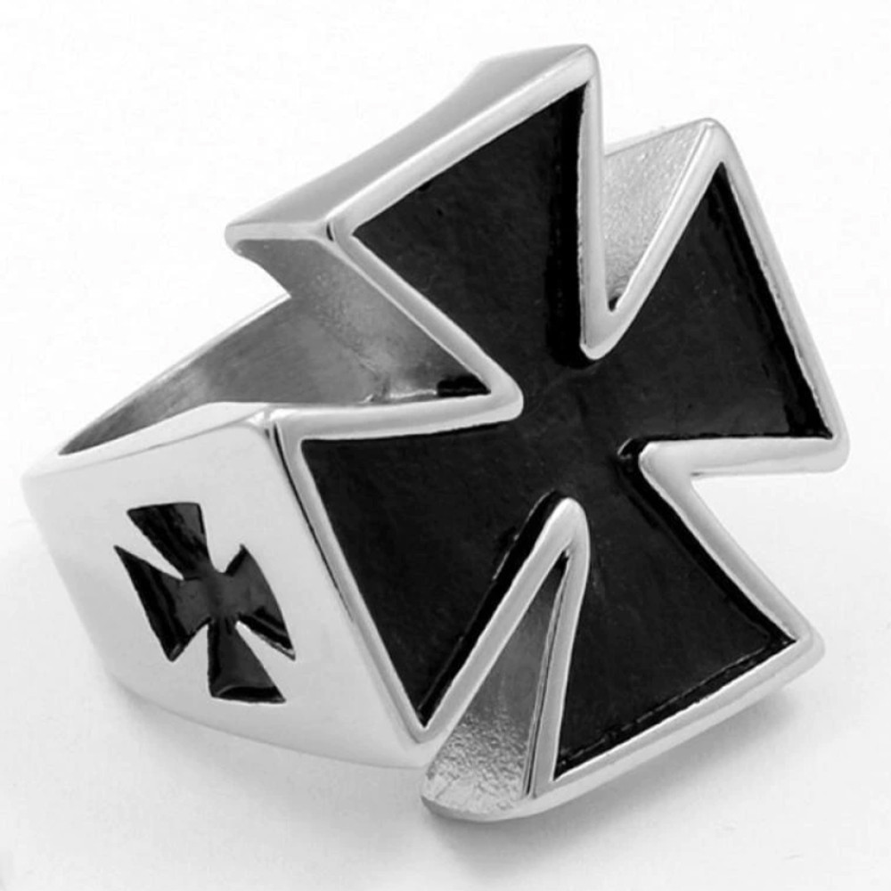 Перстень (aer-009) Тамплієрські хрести (чорні), Размер (диаметр, мм) Размер 19