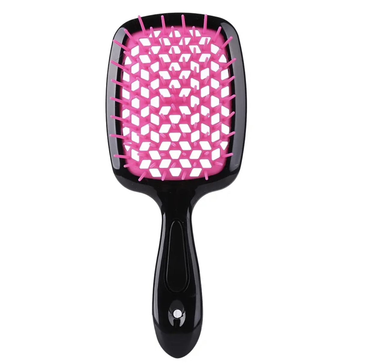 Гребінець для волосся "Super Brush", чорний із малиновим