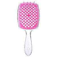 Гребінець для волосся "Super Brush", прозорий із рожевим