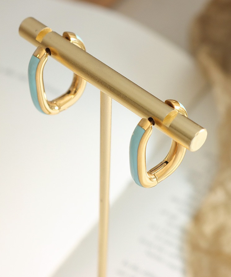 Сережки з позолотою і емаллю "Чуттєвість", фото 1