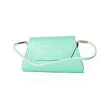 Сумка жіноча, стильний клатч, маленька сумочка через плече, міні сумка зі шкірозамінника, Мʼятна