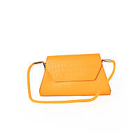 Сумка женская, стильный клатч, маленькая сумочка через плечо, мини сумка из кожзама, Оранжевая