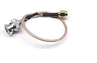 Коаксиальный радиочастотный кабель удлинитель 20см адаптер перемычка BNC male-SMA m для FPV радиооборудования