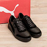 Шкіряні чоловічі чорні кросівки, фото 2