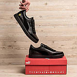 Шкіряні чоловічі чорні кросівки, фото 3