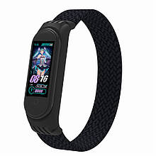 Ремінець Nylon Armorstandart Braided Solo Loop для Xiaomi Mi Band 4 5 6 Black size L (ARM58763)