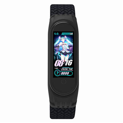 Ремінець Nylon Armorstandart Braided Solo Loop для Xiaomi Mi Band 4 5 6 Black size L (ARM58763), фото 2