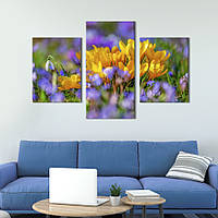 Картина из трех панелей KIL Art триптих Волшебные весенние первоцветы 141x90 см (833-32) z110-2024