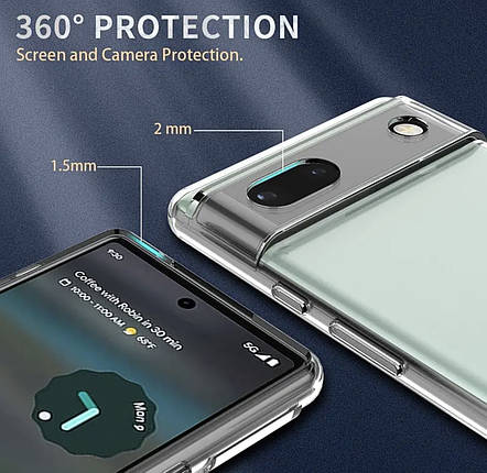 Ультратонкий 0,3 мм чохол для Google Pixel 6a (на піксель 6а) прозорий, фото 2