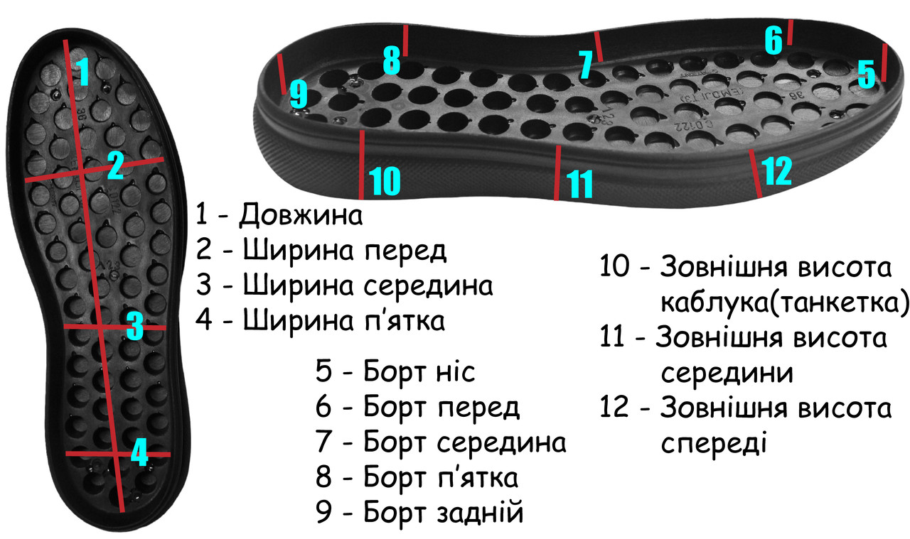 Подошва для обуви женская PU 0138 Черная р.36-41 - фото 2 - id-p1820374216