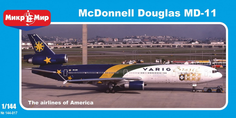 Пластикова модель 1/144 Mikro Mir 144-017 авіалайнер McDonnell Douglas MD-11 авікомпанії American airlines