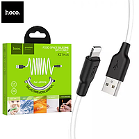 Кабель Hoco USB - Lightning 1м силикон 2.4A X21 Plus White