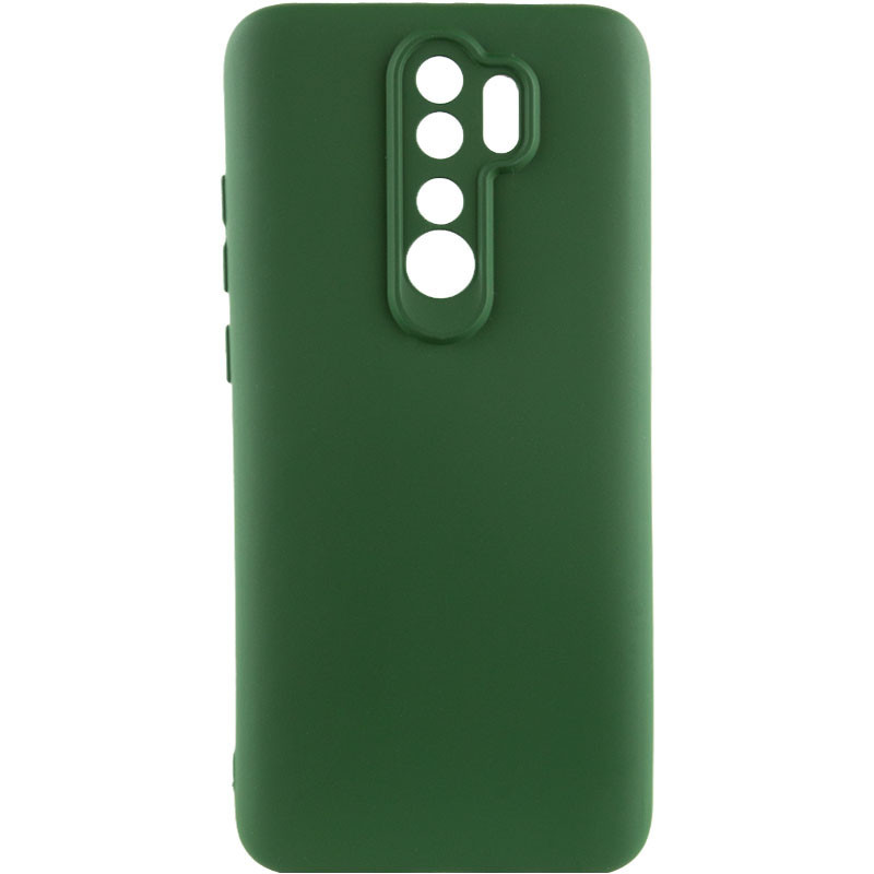 Чохол GETMAN Liquid Silk Full Camera для Xiaomi Redmi 9 | TPU + Мікрофібра Зелений / Dark green, фото 1