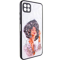 TPU+PC чехол Prisma Ladies для Samsung Galaxy A22 5G с креативным принтом Girl in a hat