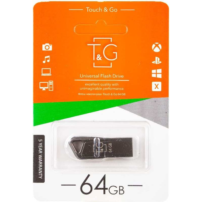 Флеш-драйв USB 3.0 Flash Drive T&G 114 Metal Series 64GB Чорний