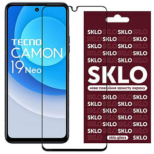 Загартоване захисне скло SKLO 3D Full Glue для TECNO Camon 19 (CI6n) / 19 Pro (CI8n) | завтовшки 0.33 мм Чорний