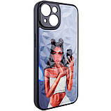 TPU+PC чохол Prisma Ladies для Apple iPhone 14 (6.1") з креативним принтом Black in White, фото 2