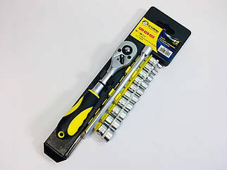 Набір насадок торцевих (4-13 мм) з тріскачкою 1/4" 12 од. СТАЛЬ 70000