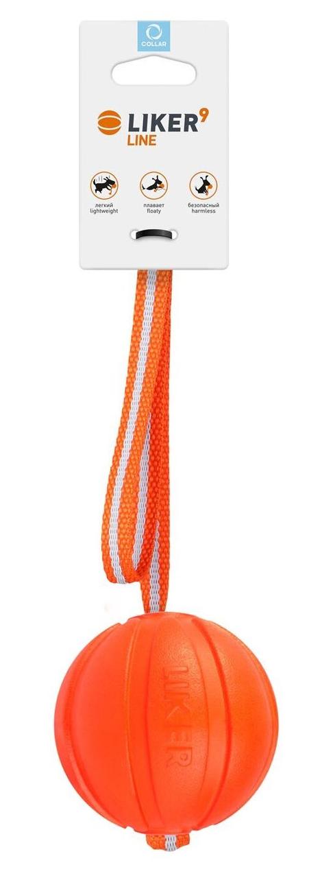 Лайкер Лайн Collar Liker Line м'яч-іграшка на кордовій стрічці для собак, діаметр м'яча 9 см, довжина стрічки 35 см, фото 1