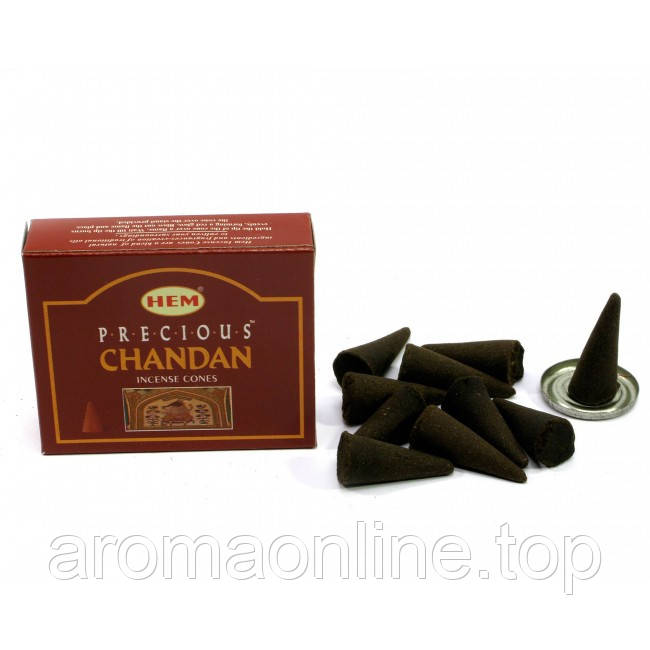 Ароматичні конуси Precious Chandan, Дорогоцінний Чандан, Hem, фото 1