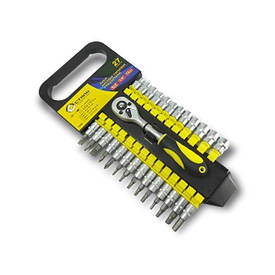 Набір головок і насадок торцевих із тріскачкою 1/4", 27 од. СТАЛЬ 70089