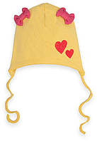 Шапка дитяча для дівчинки на зав'язках GABBI GSK-D-23-1/1 Жовтий розмір 40/42 (13538)