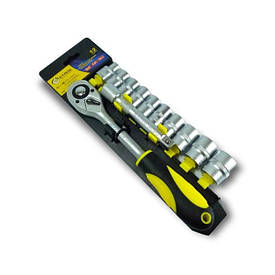 Набір насадок торцевих (10-24 мм) з тріскачкою 1/2" 12 од. СТАЛЬ 70088