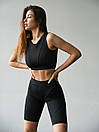 Комплект жіночий спортивний (велосипедки та топ) - чорний, фото 4
