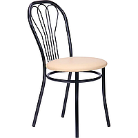 Металевий стілець банкетний для ресторанів, кафе з м'яким сидінням Велес Чорний TM AMF