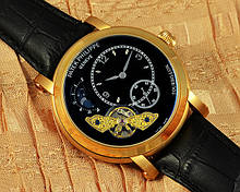 Чоловічі наручні годинники Patek Philippe Chronograph Minutes Heures Gold Black якість Патек Філіп