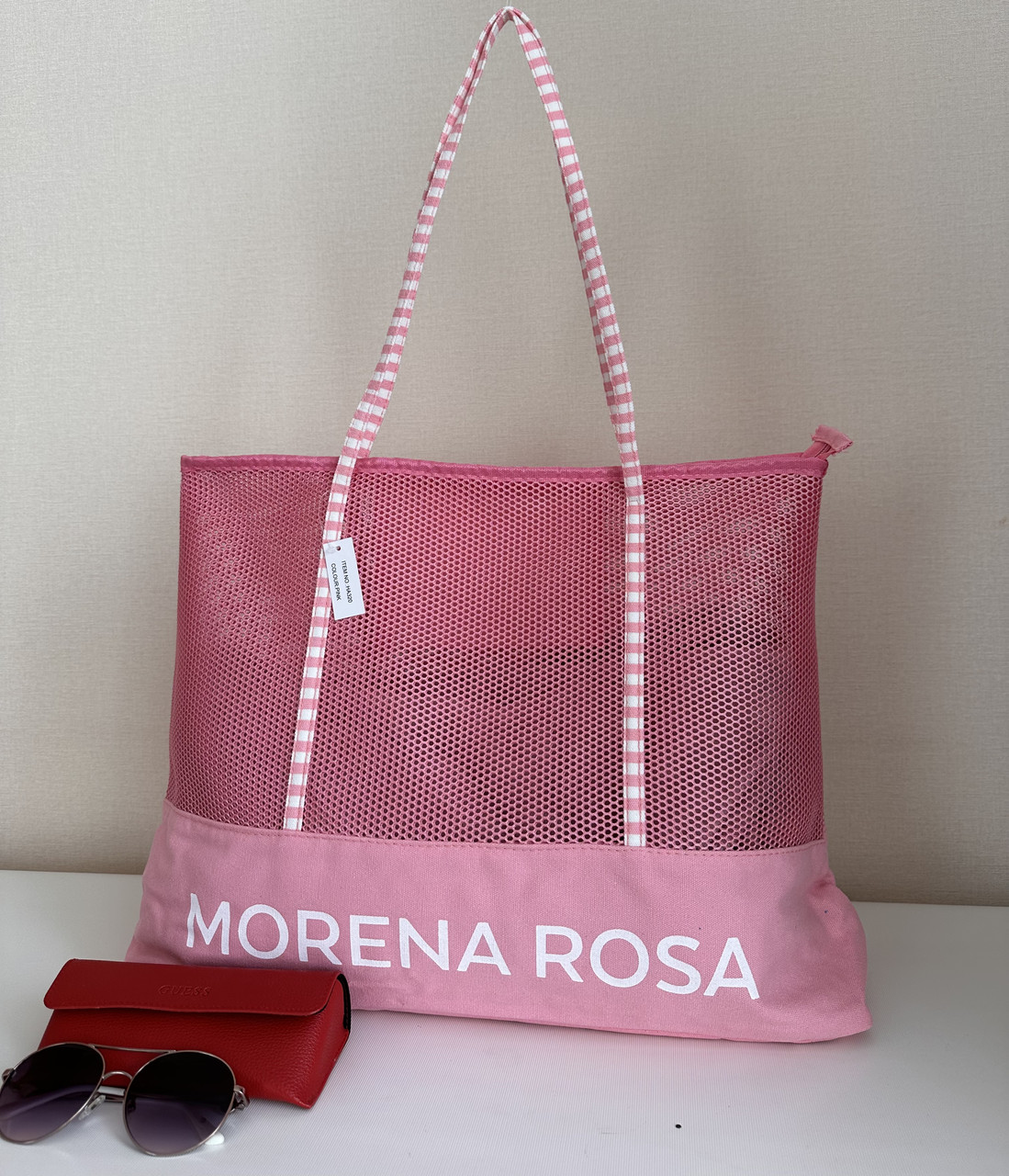 Пляжна сумка сітка рожева Morena Rosa