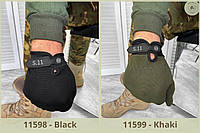 Перчатки тактические с антискользящими вставками Street черные, хаки. Перчатки военные штурмовые (арт.11598-9)